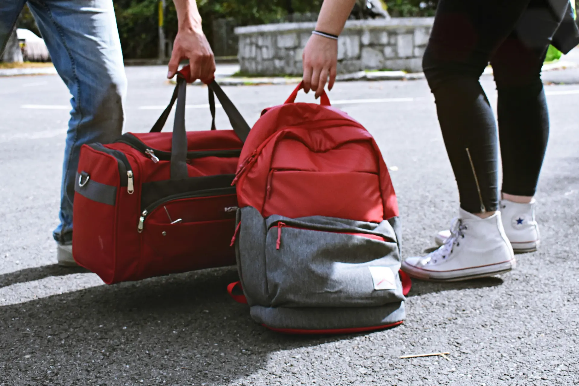 Travelers with suitcase